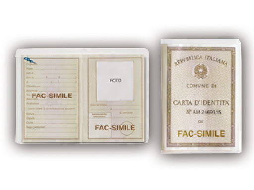 Custodia carta d'identità trasparente con fac-simile - S.G.